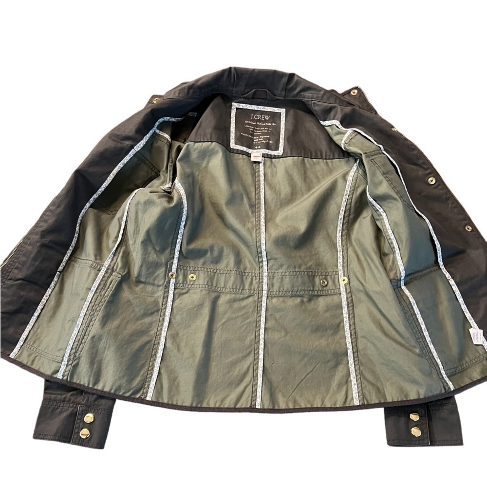 J CREW WOMENS RELAXED FIT GREEN BOYFRIEND FIELD JACKET SIZE SMALL - Picture 10 of 13